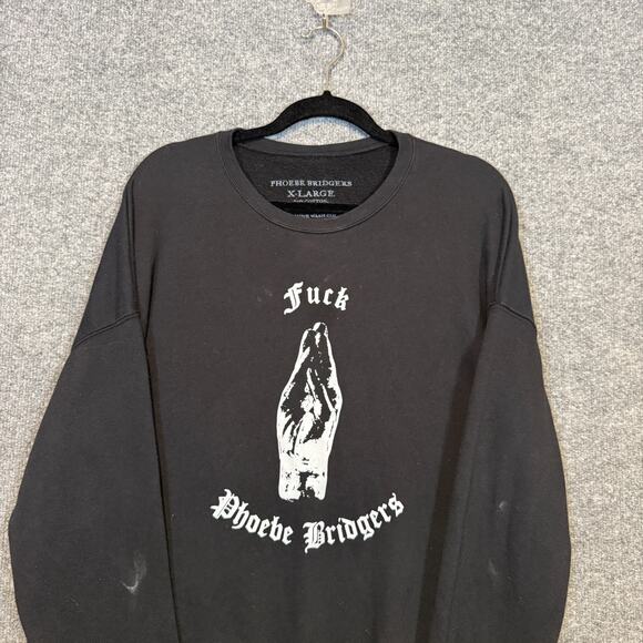 Phoebe Bridgers Sweater Adult XL Black Fleece Crewneck Sweatshirt Goth Indie - Picture 4 of 9